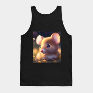 Adorable little mouse in a flower meadow Tank Top